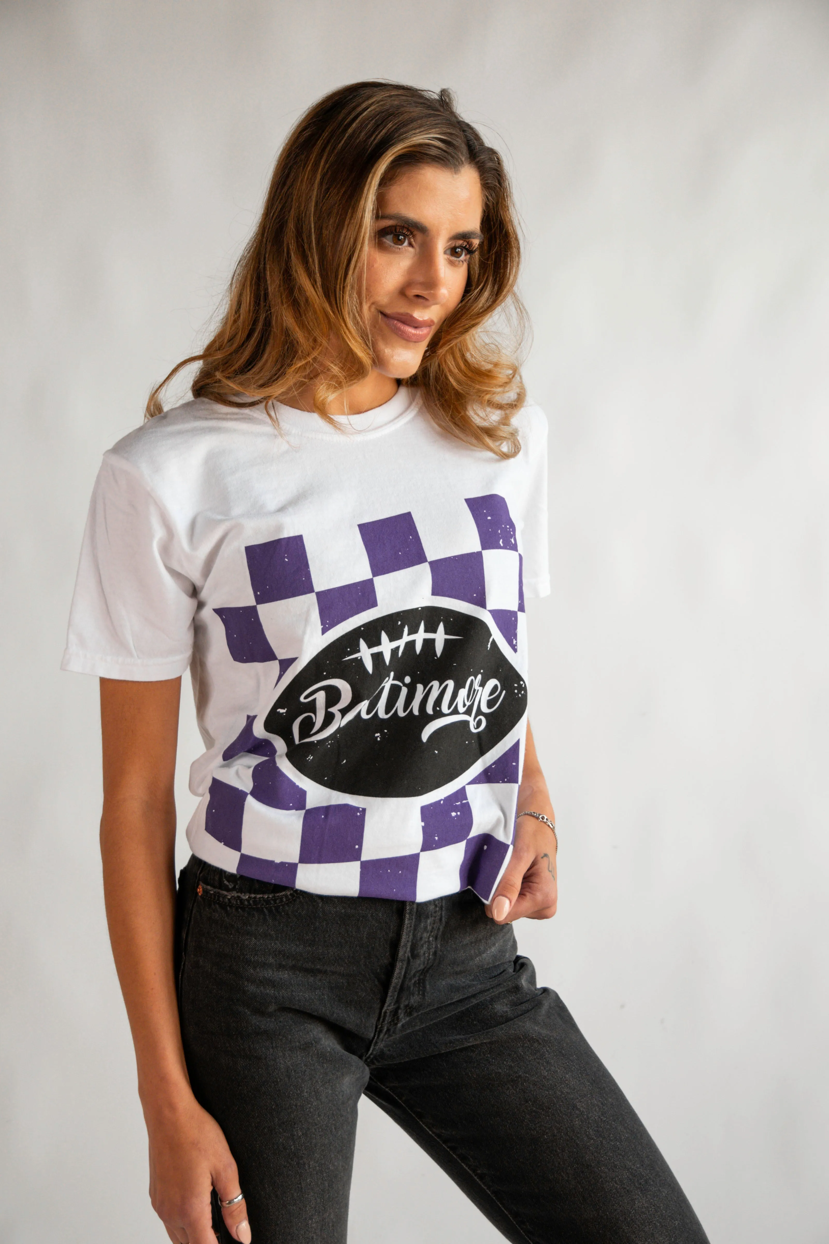 Baltimore Checkered Flag Tee By Brightside sold by Brightside Boutique product image thumbnail 3