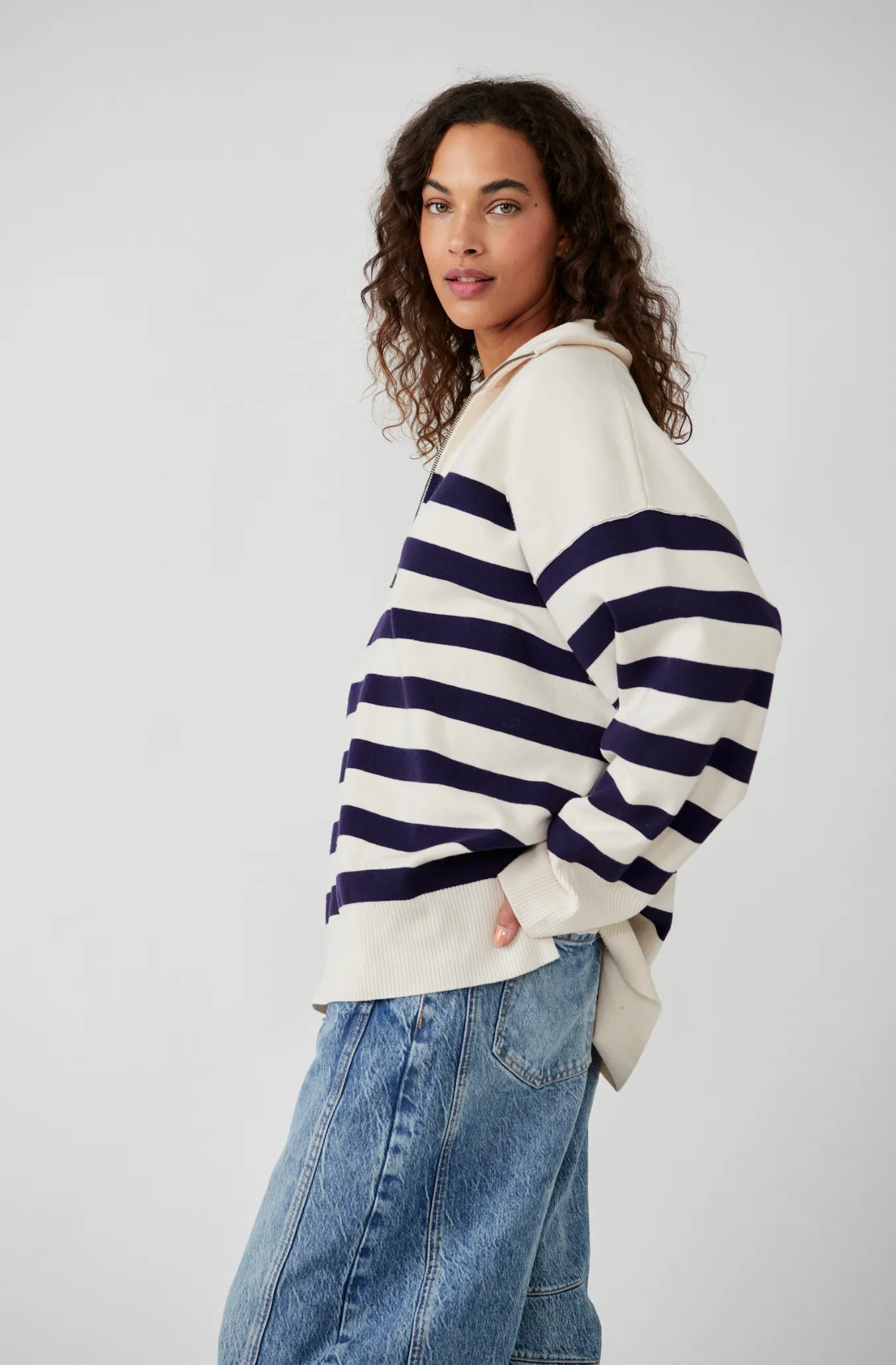 Free People Coastal Stripe Pullover sold by Brightside Boutique product image thumbnail 2