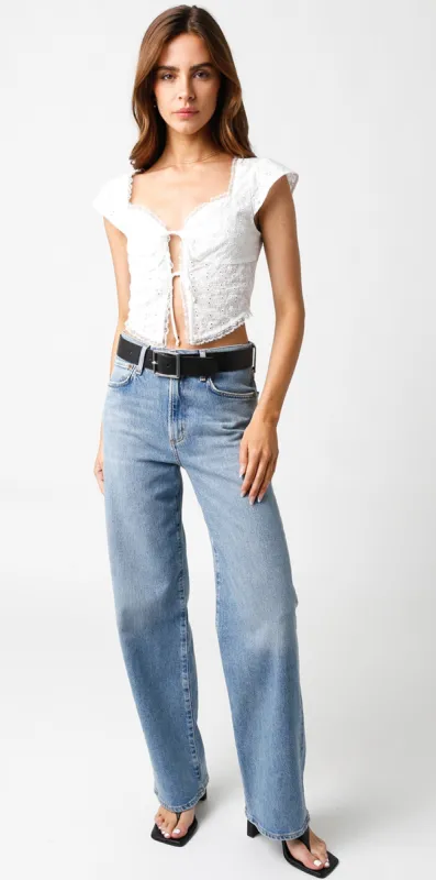 Mary Eyelet Top sold by Brightside Boutique
