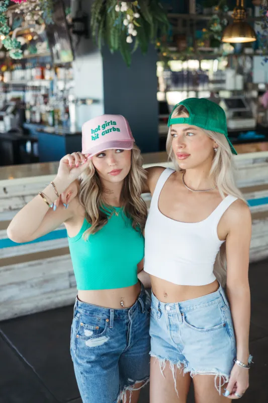 Hot Girls Hit Curbs Trucker Hat sold by Brightside Boutique