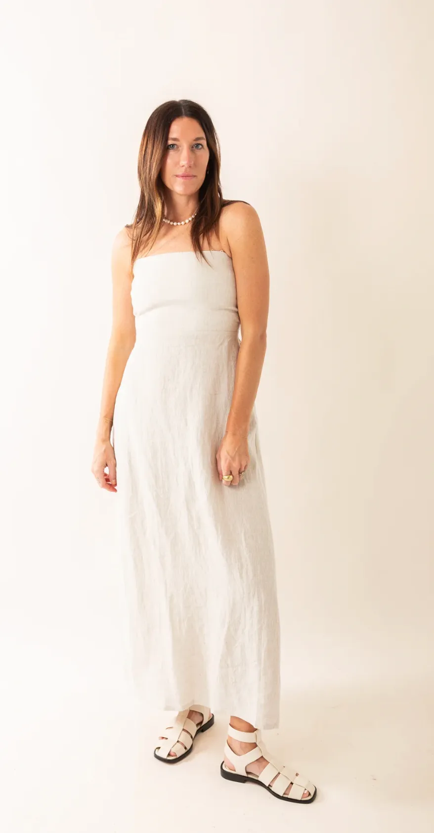 Blair Linen Maxi Dress sold by Brightside Boutique