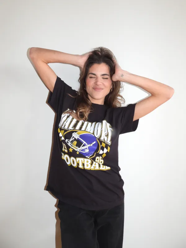 Baltimore Purple Helmet Vintage Football Tee By Brightside sold by Brightside Boutique