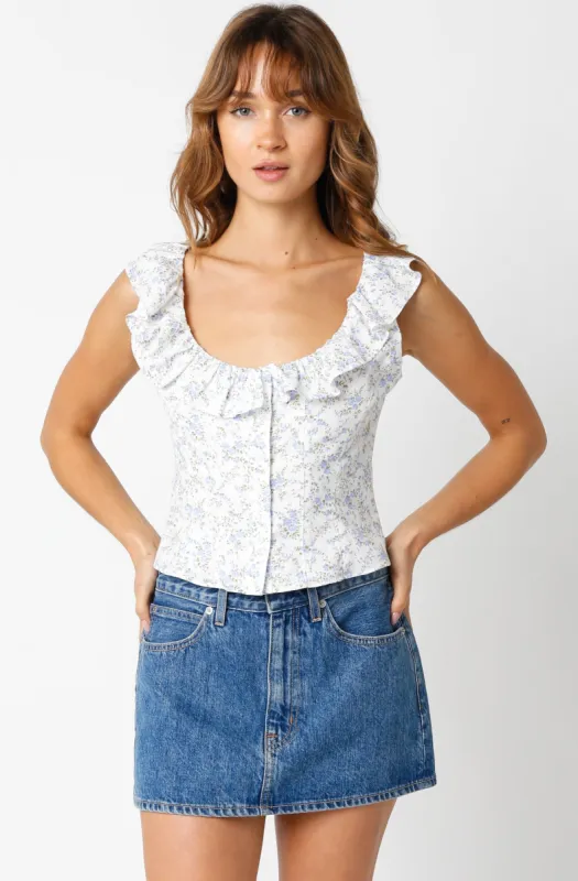 Sage Ruffle Top sold by Brightside Boutique