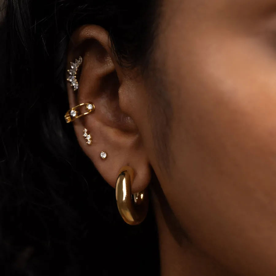 Hailey Petite Hoop 11mm Gold Earrings sold by Wanderlust and Co product image thumbnail 2