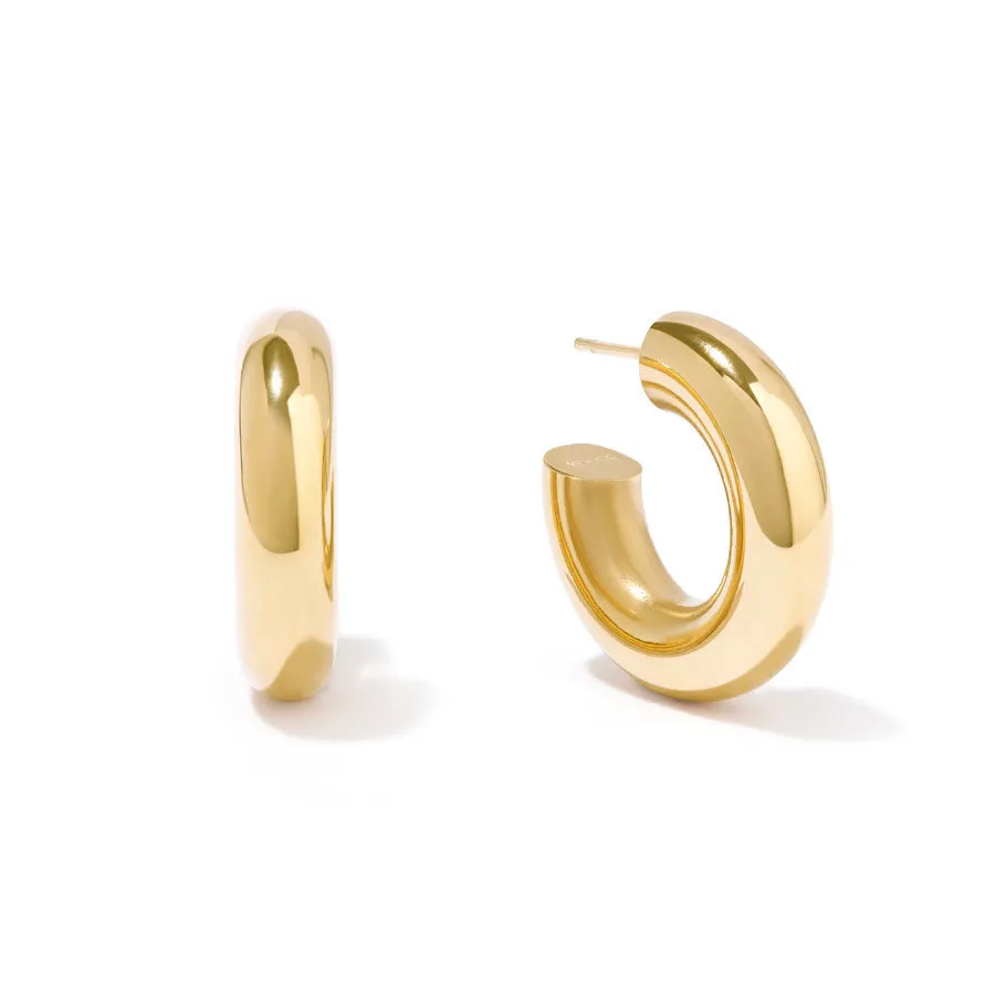 Hailey Petite Hoop 11mm Gold Earrings sold by Wanderlust and Co product image thumbnail 4