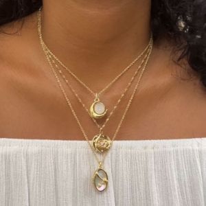 Dreamchaser Gold Spinning Necklace sold by Wanderlust and Co