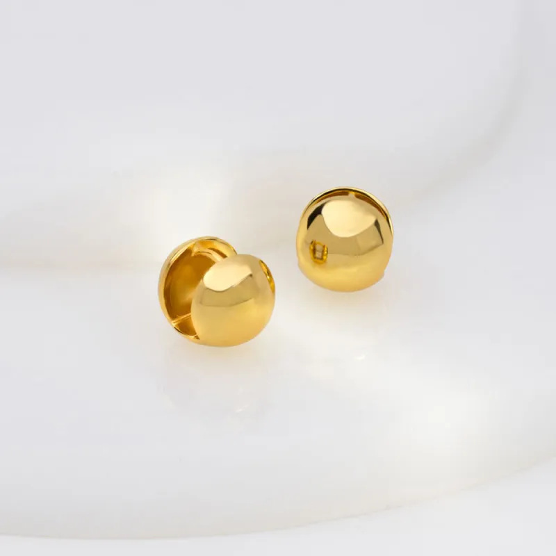 Dome Gold 11mm Earrings sold by Wanderlust and Co