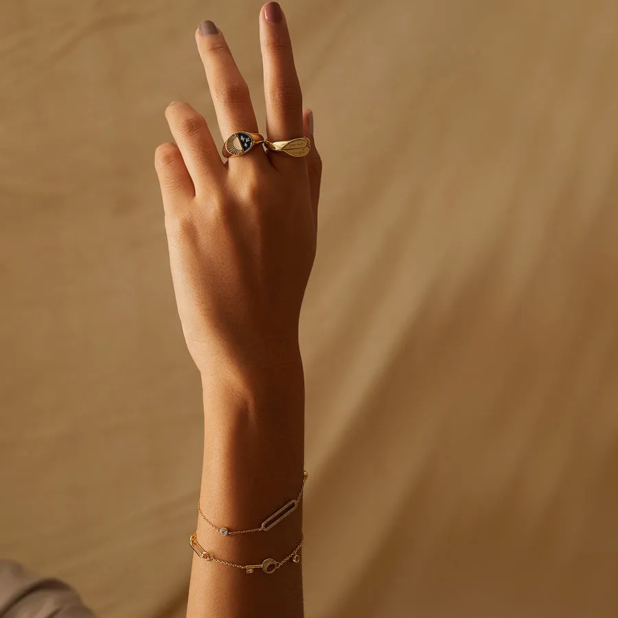 Crescent Key Gold Bracelet sold by Wanderlust and Co product image thumbnail 2