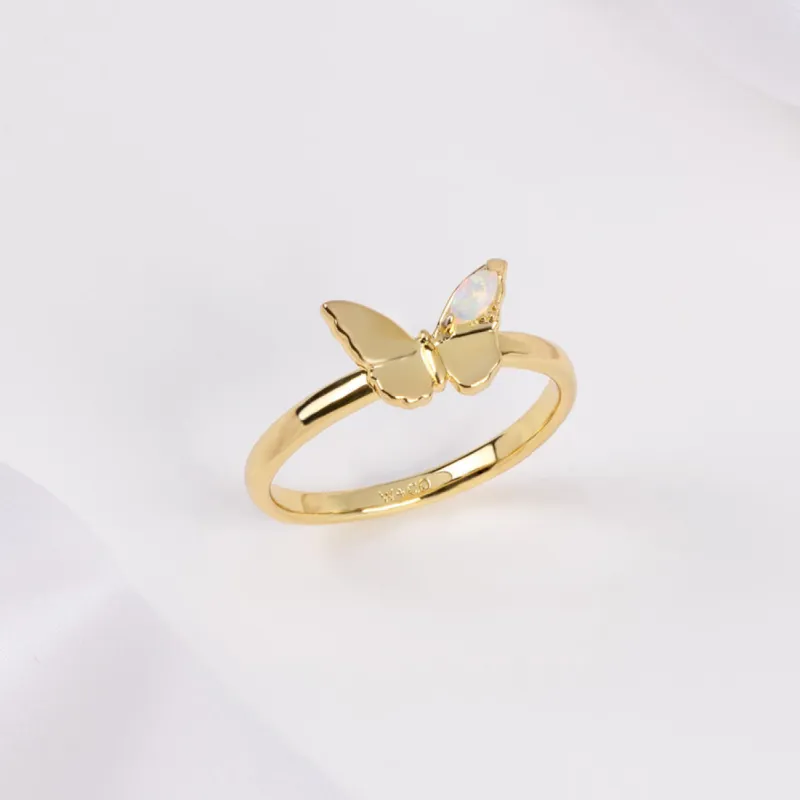 Butterfly Opal Gold Ring sold by Wanderlust and Co
