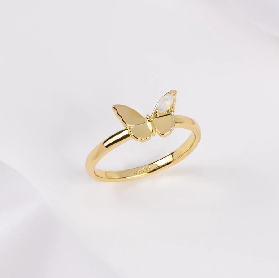 Butterfly Opal Gold Ring sold by Wanderlust and Co