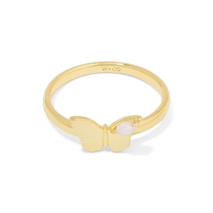 Butterfly Opal Gold Ring sold by Wanderlust and Co product image thumbnail 4