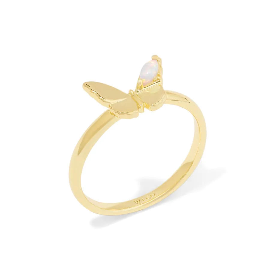 Butterfly Opal Gold Ring sold by Wanderlust and Co product image thumbnail 5