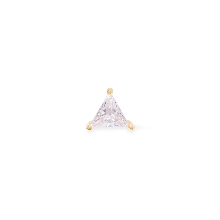 Triangle Diamante 14K Solid Gold Front Earring Stud sold by Wanderlust and Co product image thumbnail 4