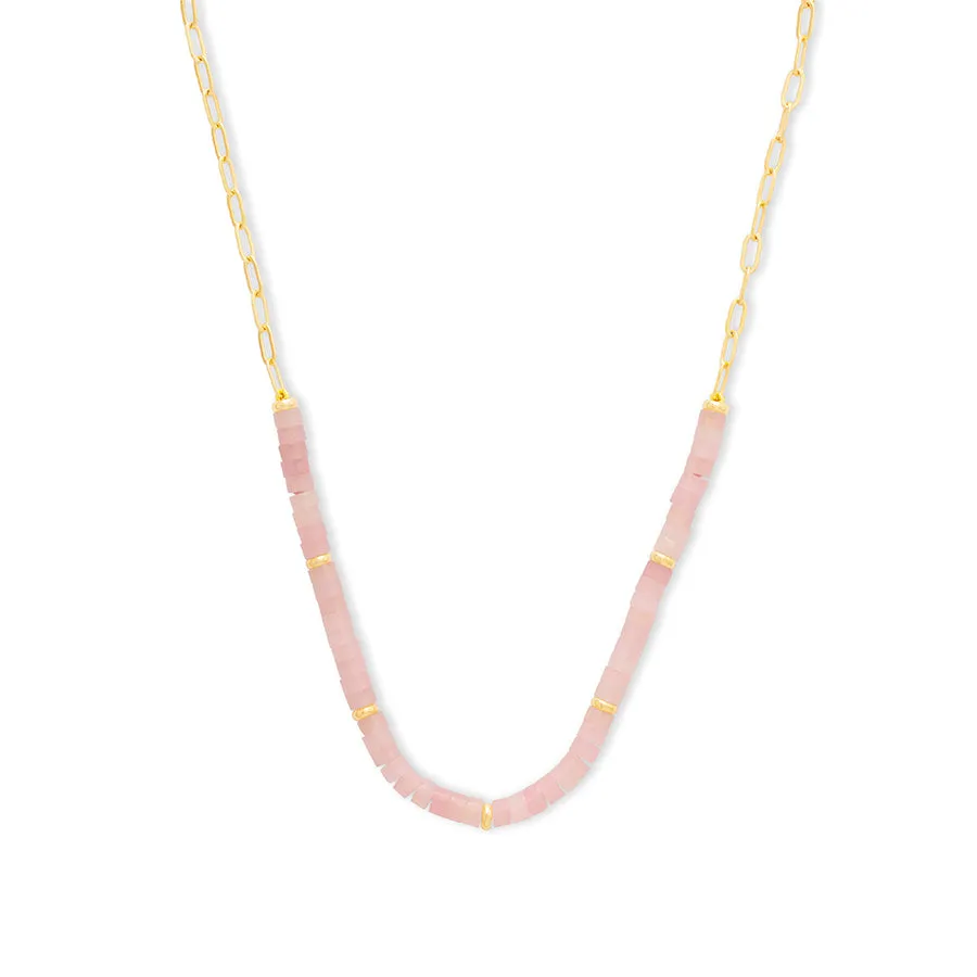 Rose Quartz Blush Gold Necklace sold by Wanderlust and Co product image thumbnail 5