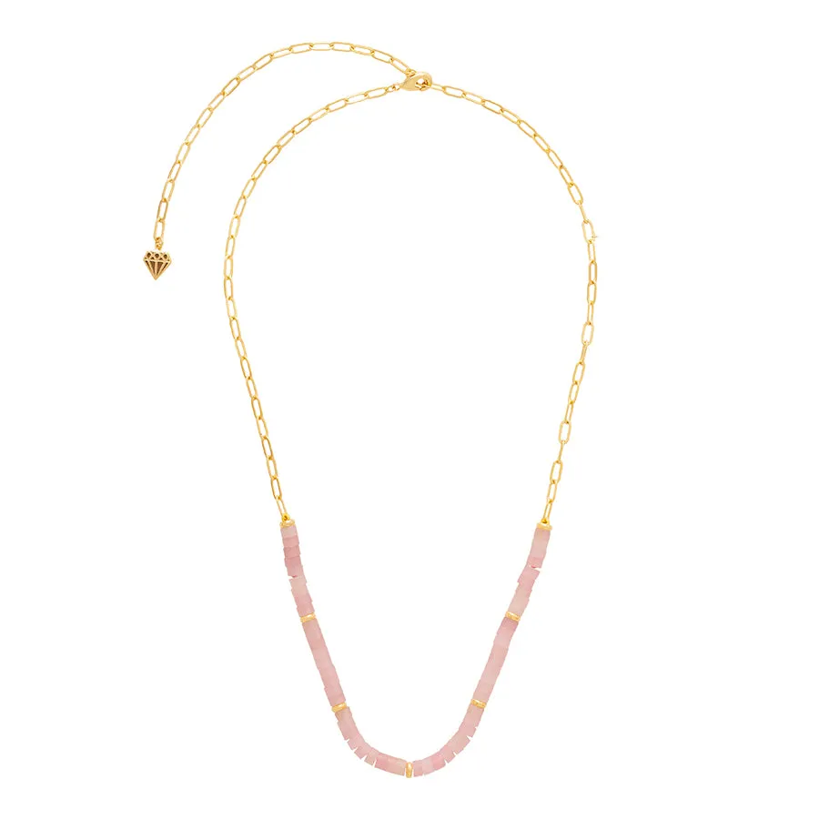 Rose Quartz Blush Gold Necklace sold by Wanderlust and Co product image thumbnail 4