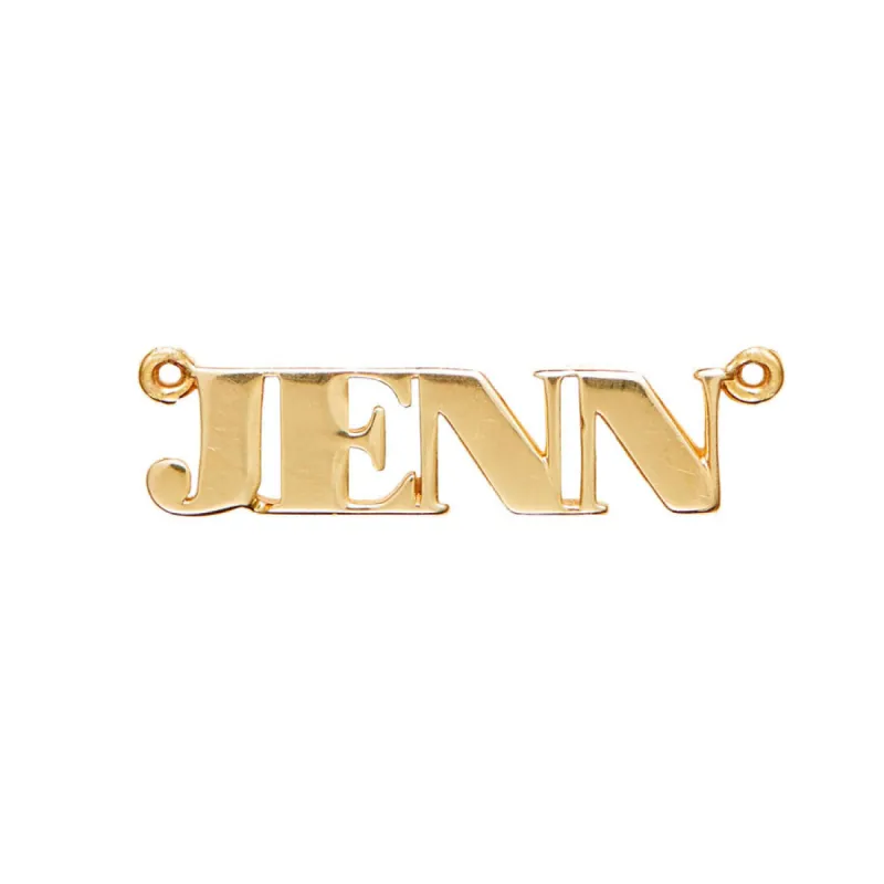 (For Internal Use) Solid Yellow Gold Nameplate sold by Wanderlust and Co
