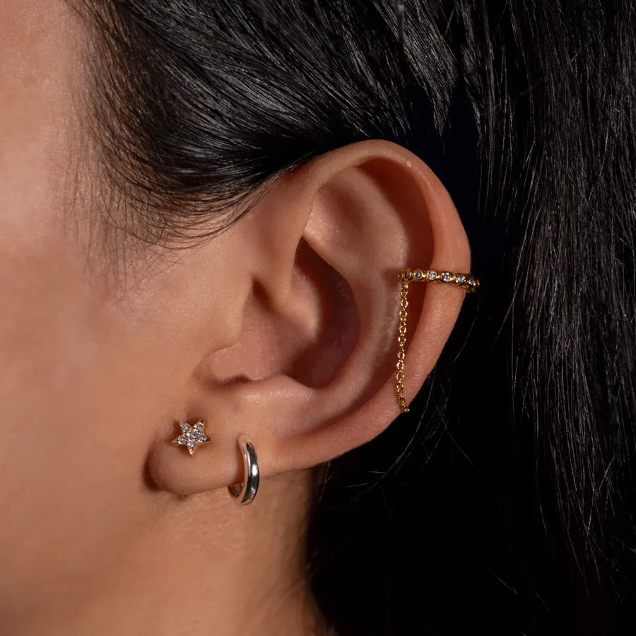 Star Diamante 14K Solid Gold Front Earring Stud sold by Wanderlust and Co product image thumbnail 2