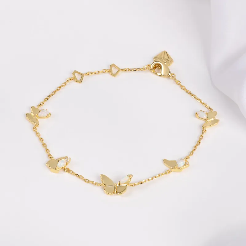 Butterfly Opal Gold Bracelet sold by Wanderlust and Co