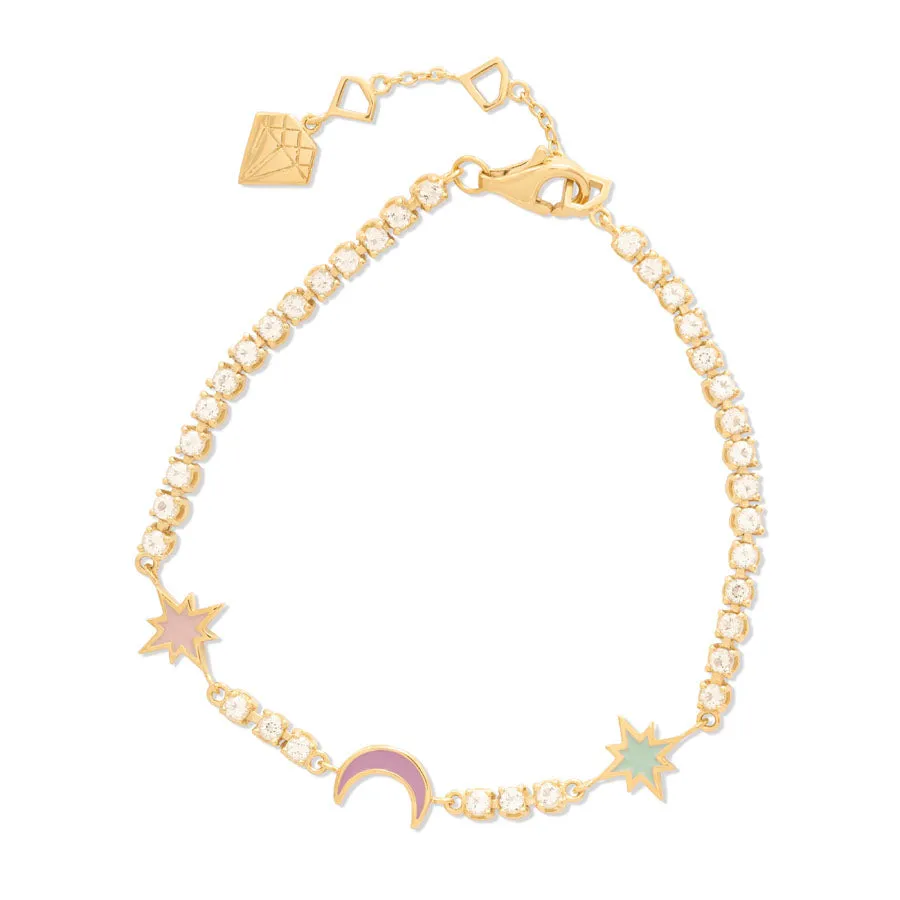 Enamel Charm Pave 14K Gold Vermeil Tennis Bracelet sold by Wanderlust and Co product image thumbnail 5