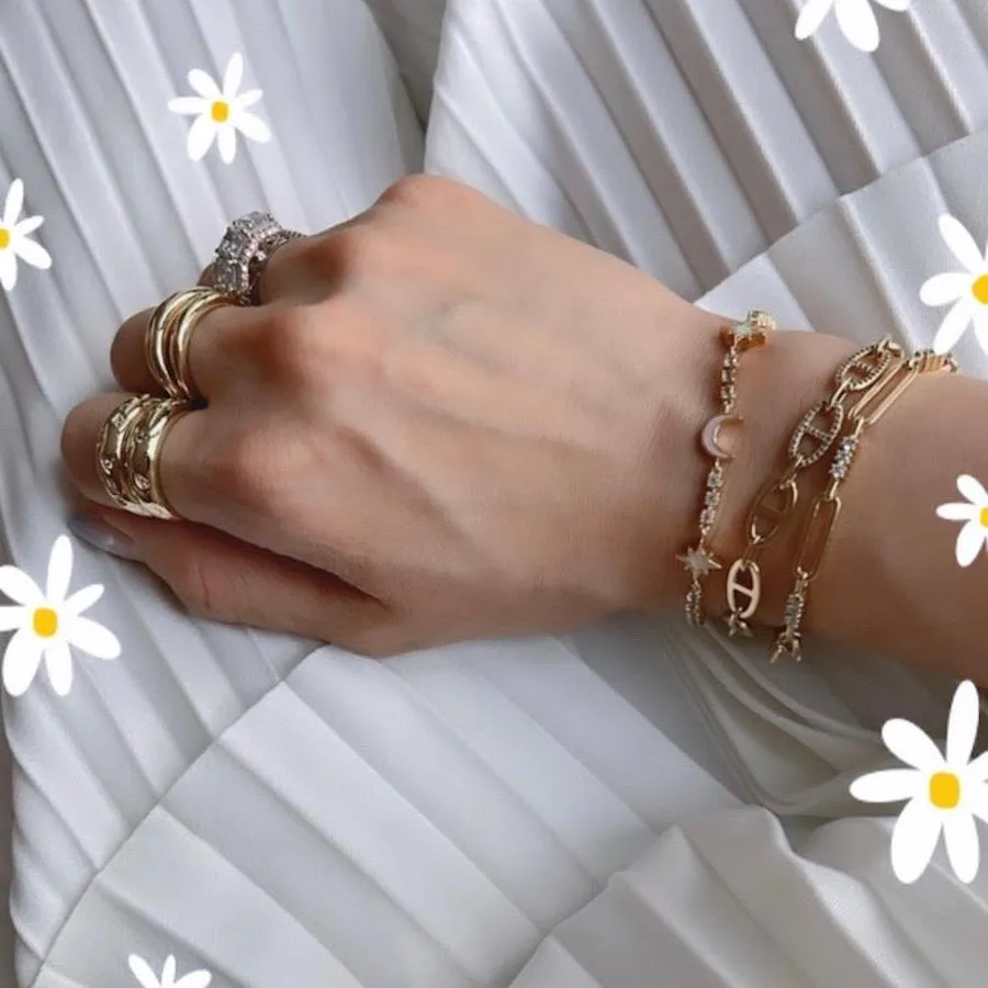 Enamel Charm Pave 14K Gold Vermeil Tennis Bracelet sold by Wanderlust and Co product image thumbnail 4
