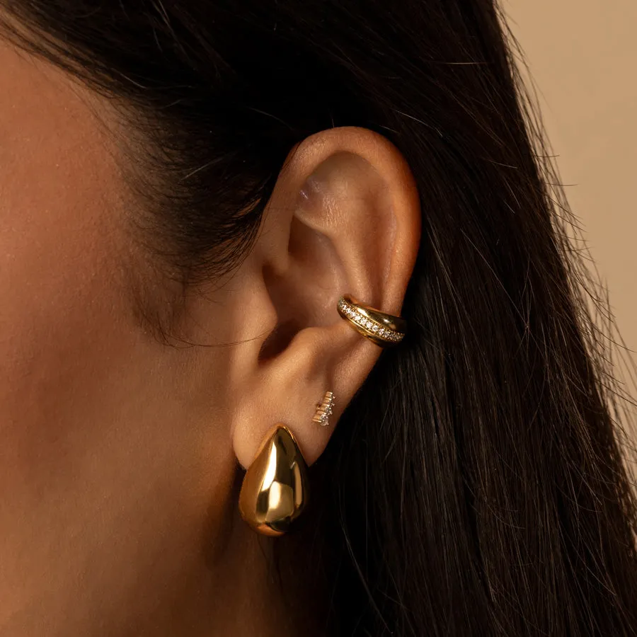 Teardrop Classic Gold 20mm Stud Earrings sold by Wanderlust and Co product image thumbnail 2