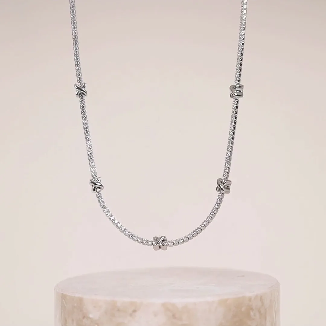 Pave 925 Sterling Silver Petite Tennis Necklace sold by Wanderlust and Co product image thumbnail 3