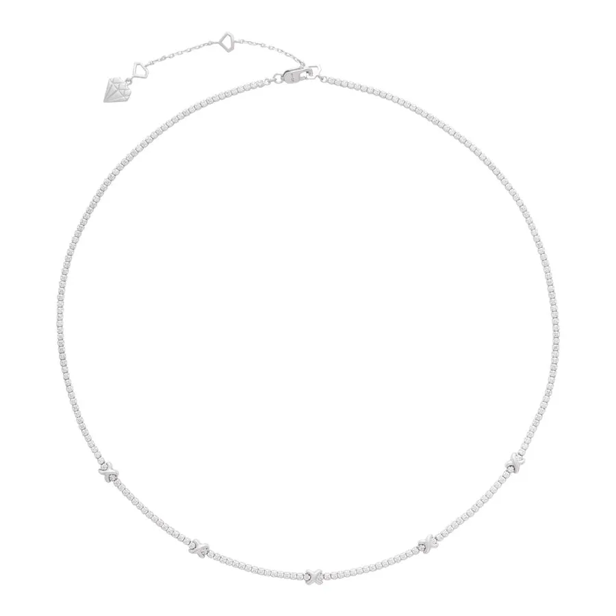 Pave 925 Sterling Silver Petite Tennis Necklace sold by Wanderlust and Co product image thumbnail 4