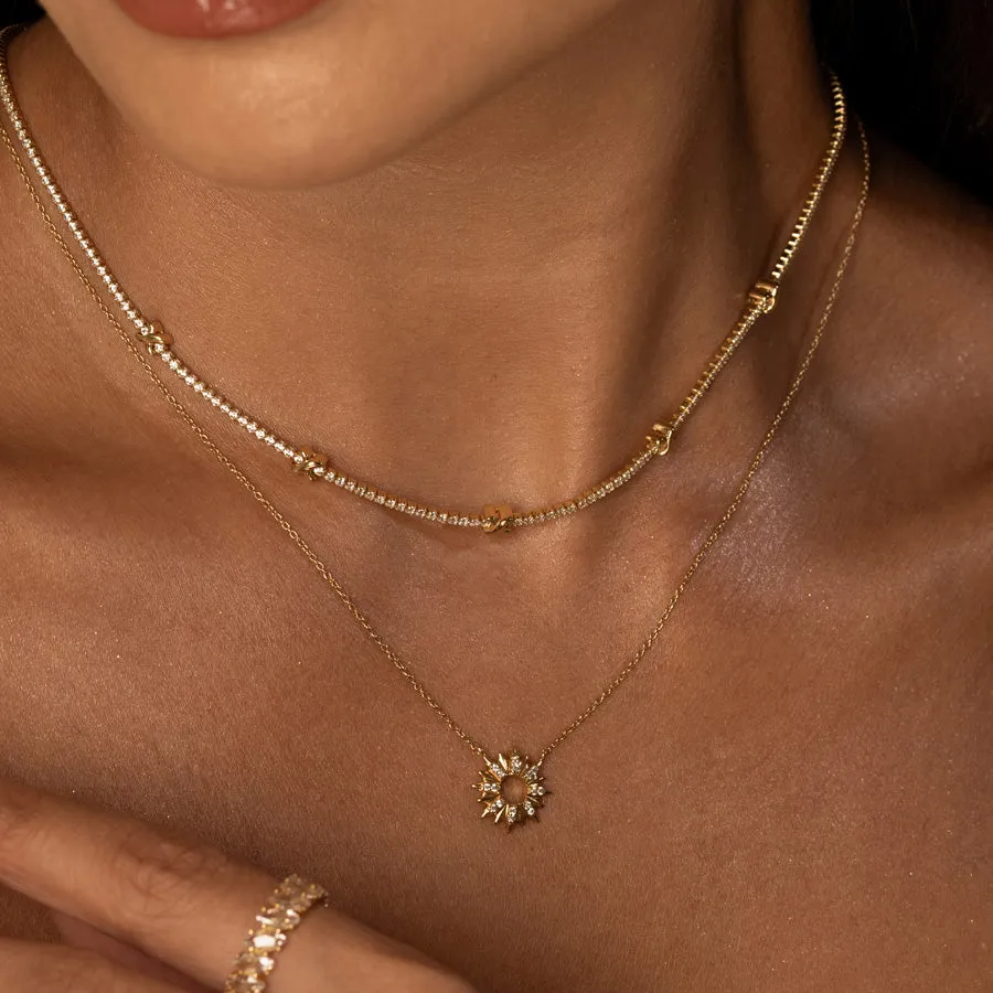 Pave 14K Gold Vermeil Petite Tennis Necklace sold by Wanderlust and Co product image thumbnail 2
