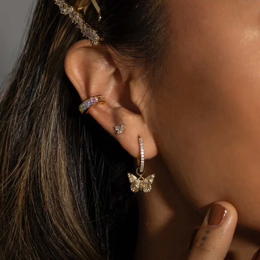 Butterfly Gold Hoop Earrings sold by Wanderlust and Co product image thumbnail 2