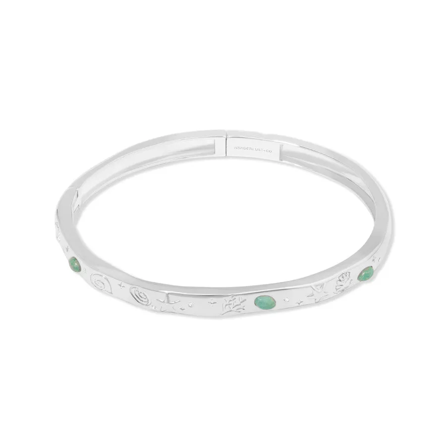 Keepsakes Aventurine Silver Bangle sold by Wanderlust and Co product image thumbnail 4