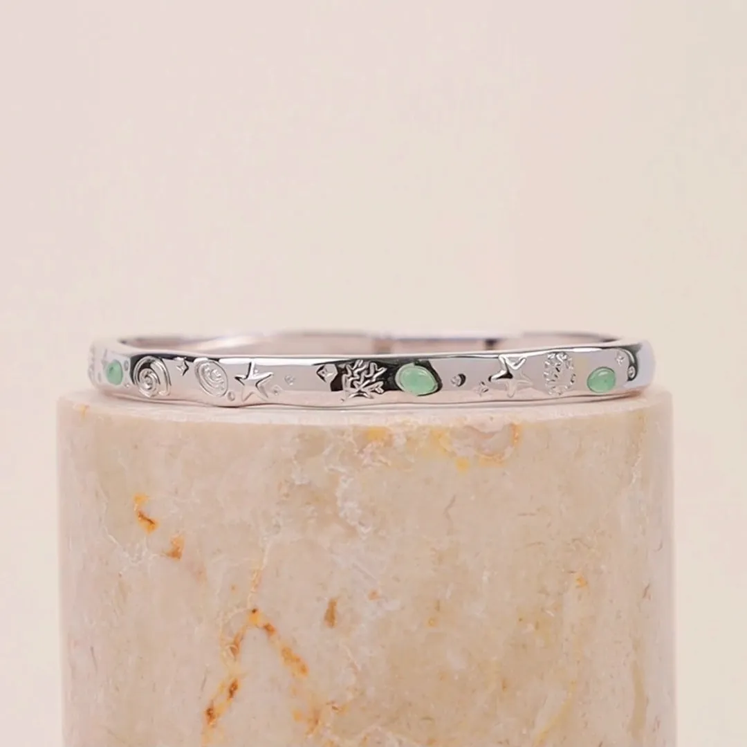 Keepsakes Aventurine Silver Bangle sold by Wanderlust and Co product image thumbnail 3