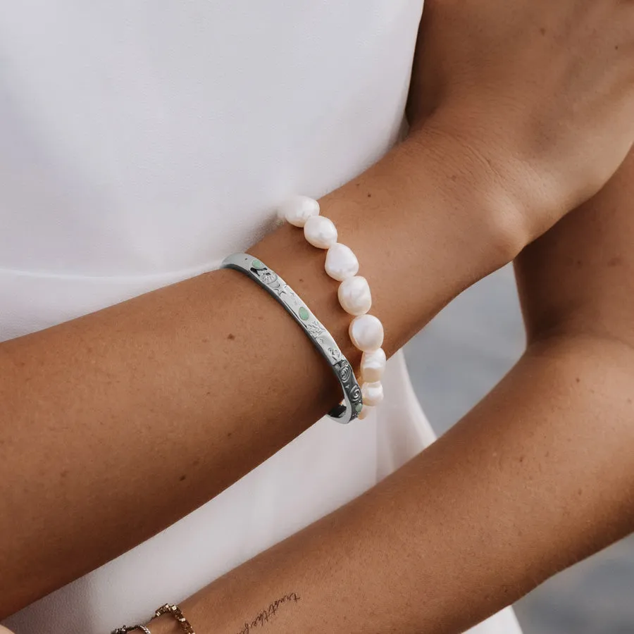 Keepsakes Aventurine Silver Bangle sold by Wanderlust and Co product image thumbnail 2