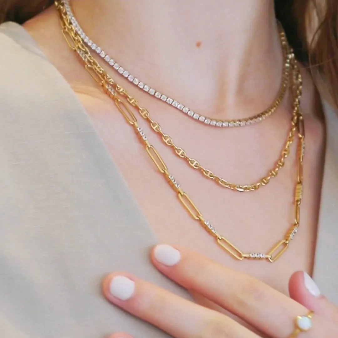 Petite Link Anchor 14K Gold Vermeil Necklace sold by Wanderlust and Co product image thumbnail 3
