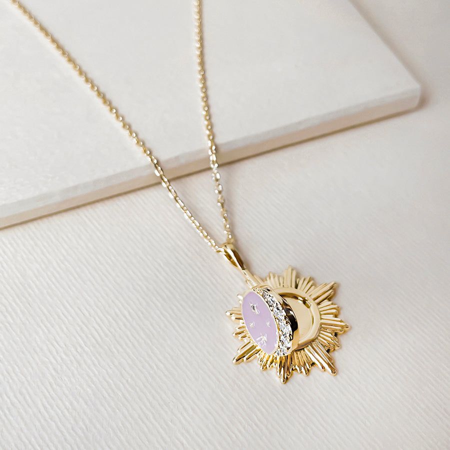 Moonlit Taupe & Gold Locket Necklace sold by Wanderlust and Co product image thumbnail 4