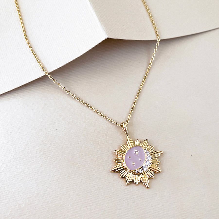 Moonlit Taupe & Gold Locket Necklace sold by Wanderlust and Co product image thumbnail 3