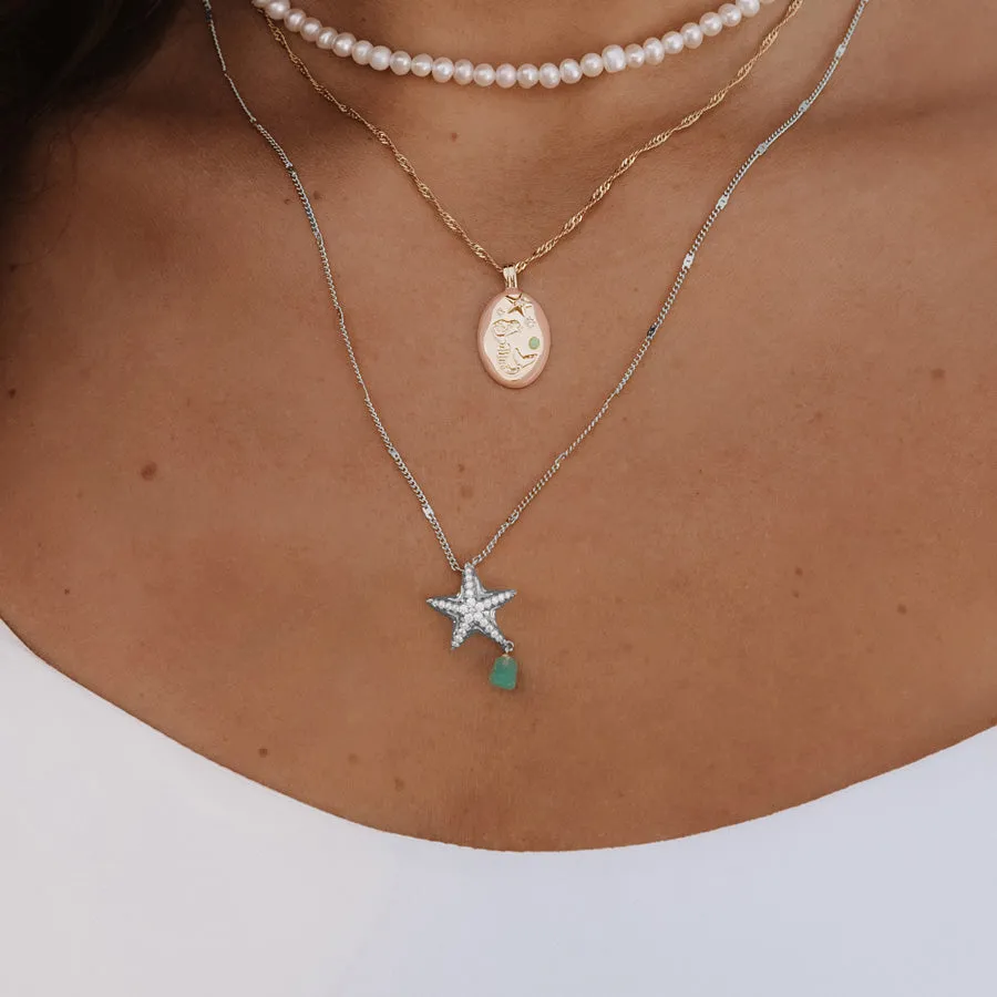 Starfish Aventurine Silver Necklace sold by Wanderlust and Co product image thumbnail 2