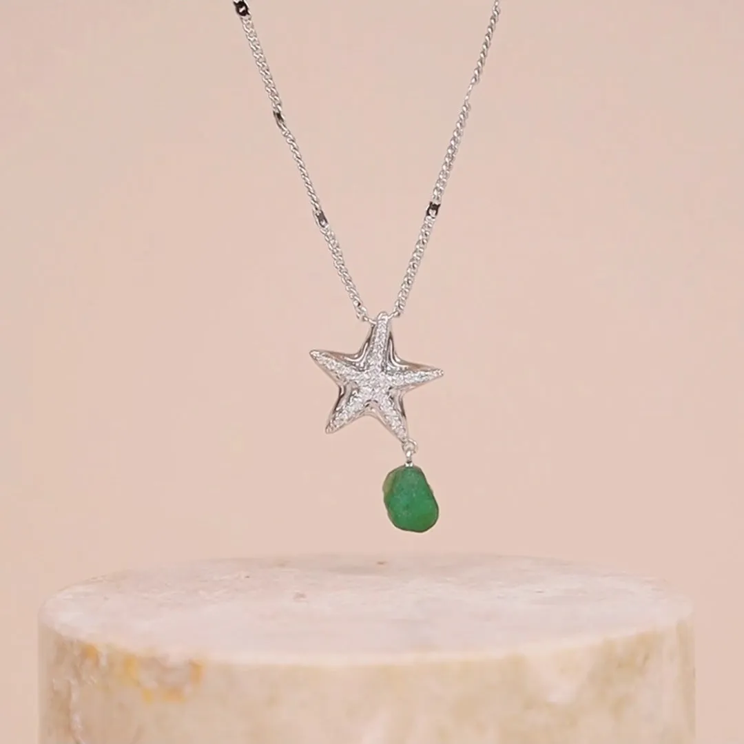 Starfish Aventurine Silver Necklace sold by Wanderlust and Co product image thumbnail 3