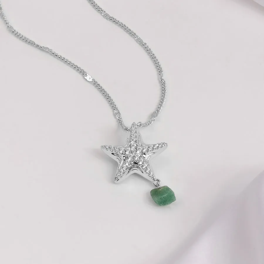 Starfish Aventurine Silver Necklace sold by Wanderlust and Co