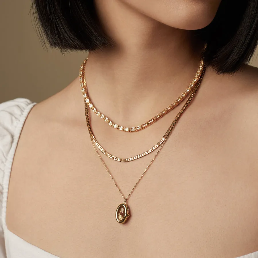 Figaro Link Chain 14K Gold Vermeil Necklace sold by Wanderlust and Co product image thumbnail 2