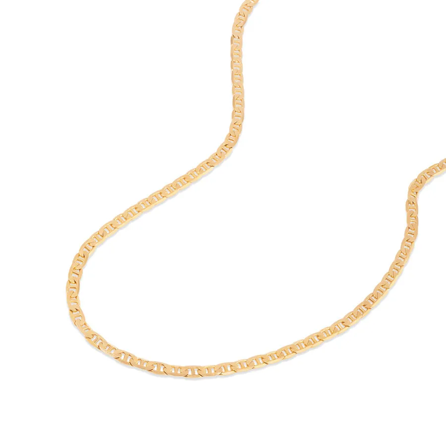 Figaro Link Chain 14K Gold Vermeil Necklace sold by Wanderlust and Co product image thumbnail 5