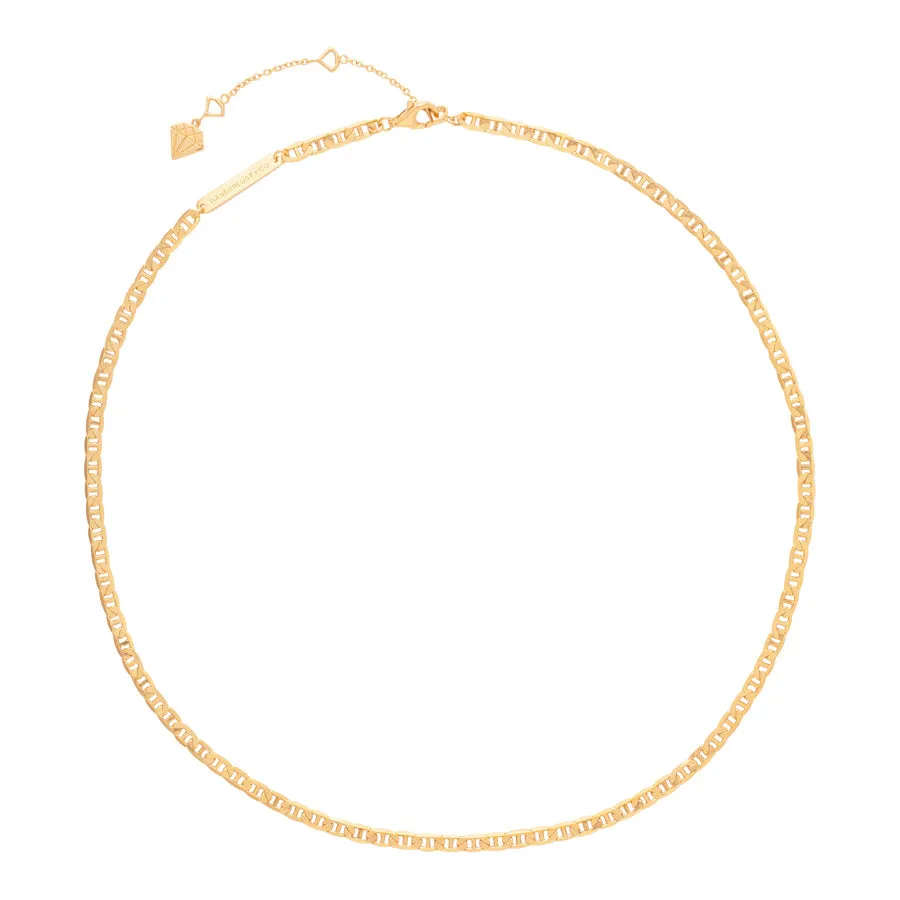 Figaro Link Chain 14K Gold Vermeil Necklace sold by Wanderlust and Co product image thumbnail 4