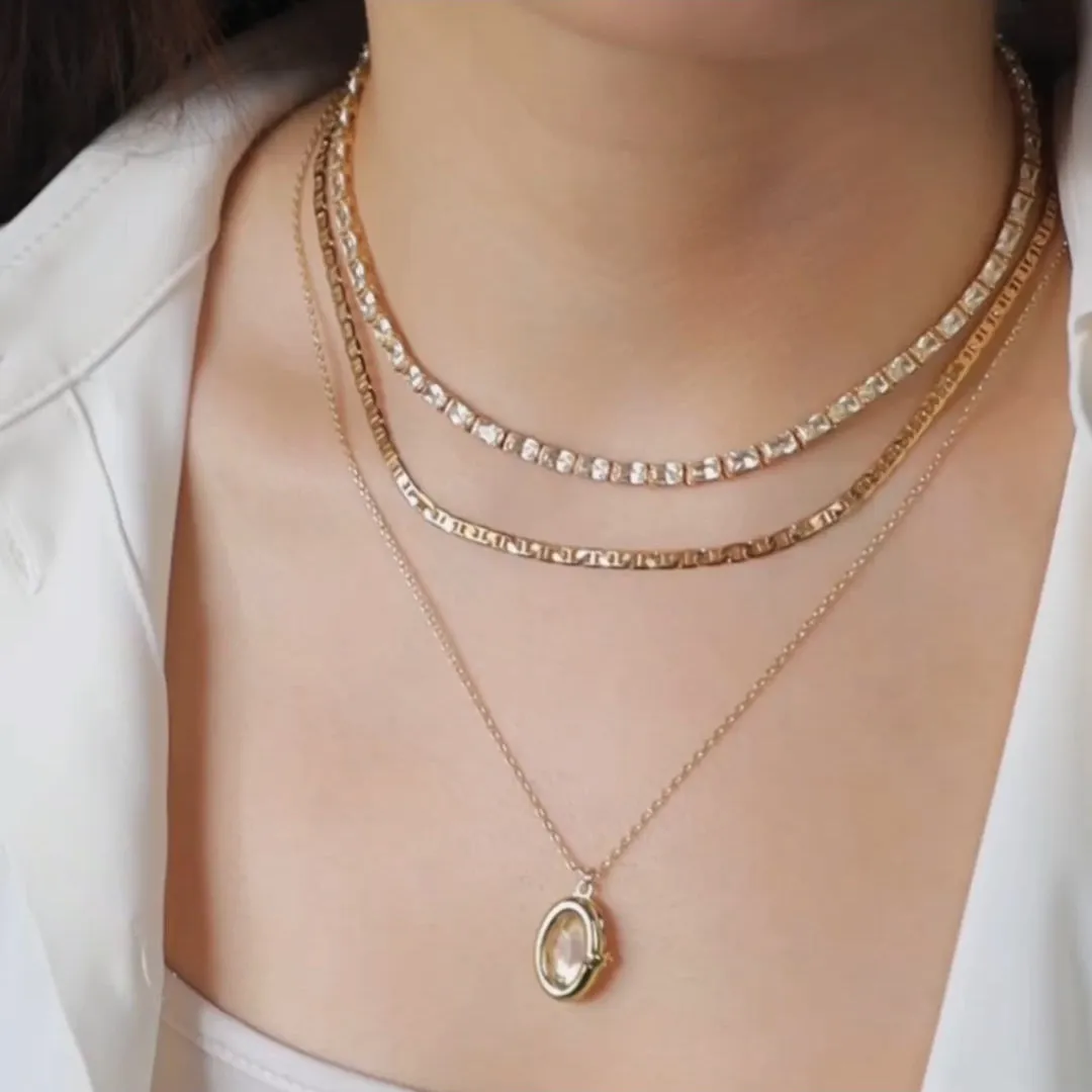 Figaro Link Chain 14K Gold Vermeil Necklace sold by Wanderlust and Co product image thumbnail 3