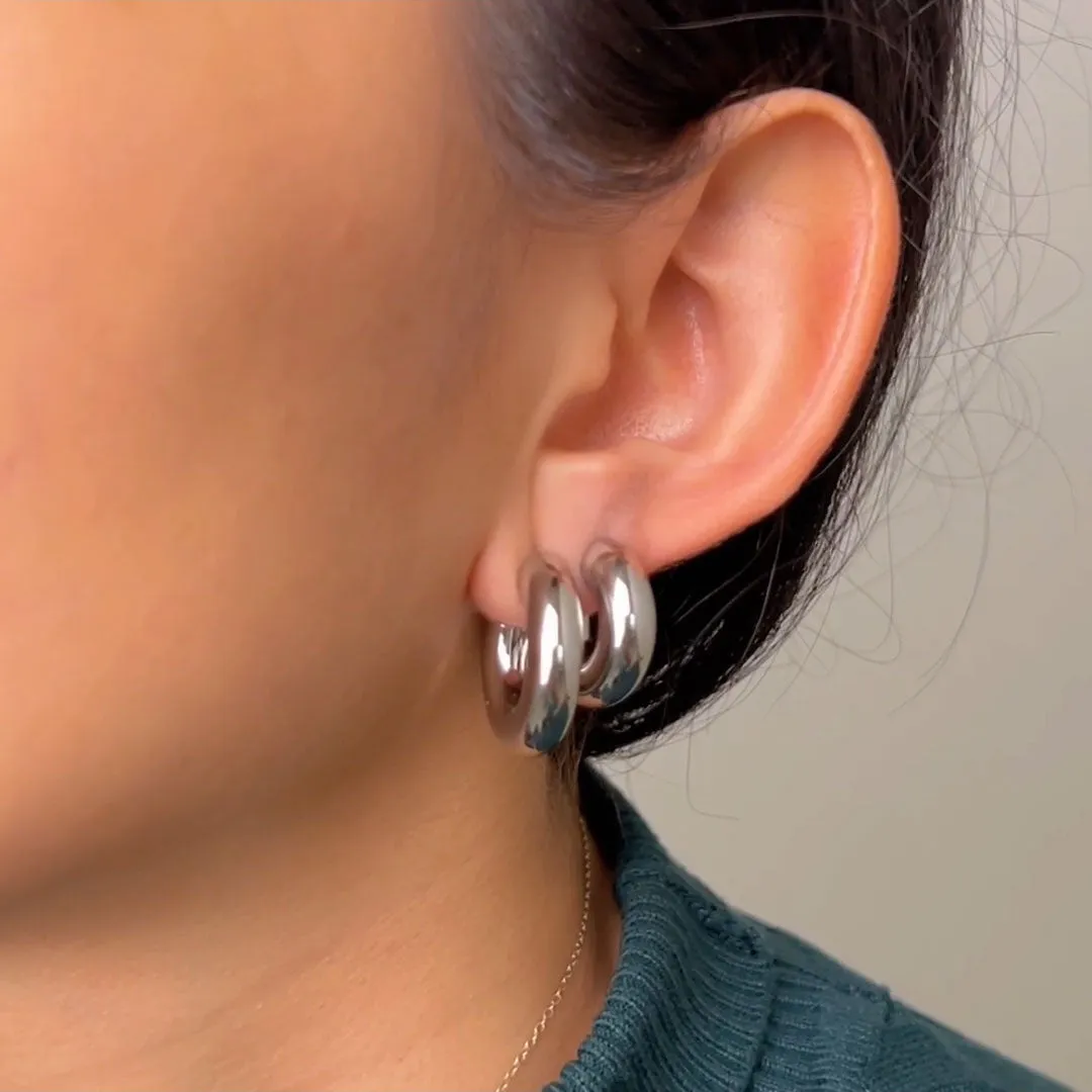 Hailey Nano Hoop 9mm Silver Earrings sold by Wanderlust and Co product image thumbnail 3