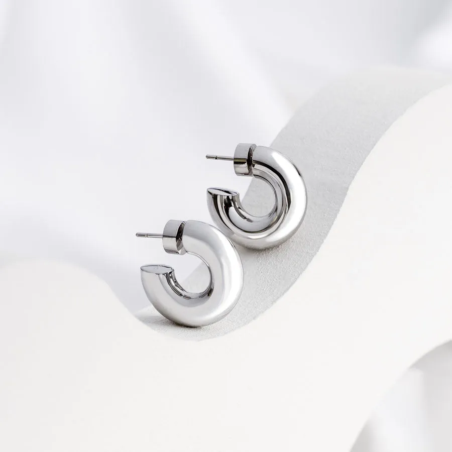 Hailey Nano Hoop 9mm Silver Earrings sold by Wanderlust and Co