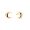 Crescent Moon Black & Gold Stud Earrings sold by Wanderlust and Co