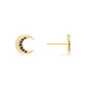 Crescent Moon Black & Gold Stud Earrings sold by Wanderlust and Co