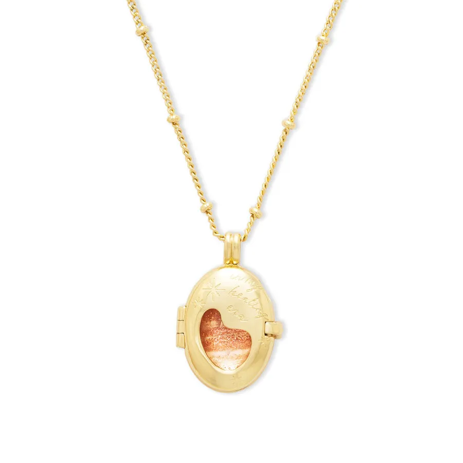 Healing Citrine Quartz Gold Locket Necklace sold by Wanderlust and Co product image thumbnail 5