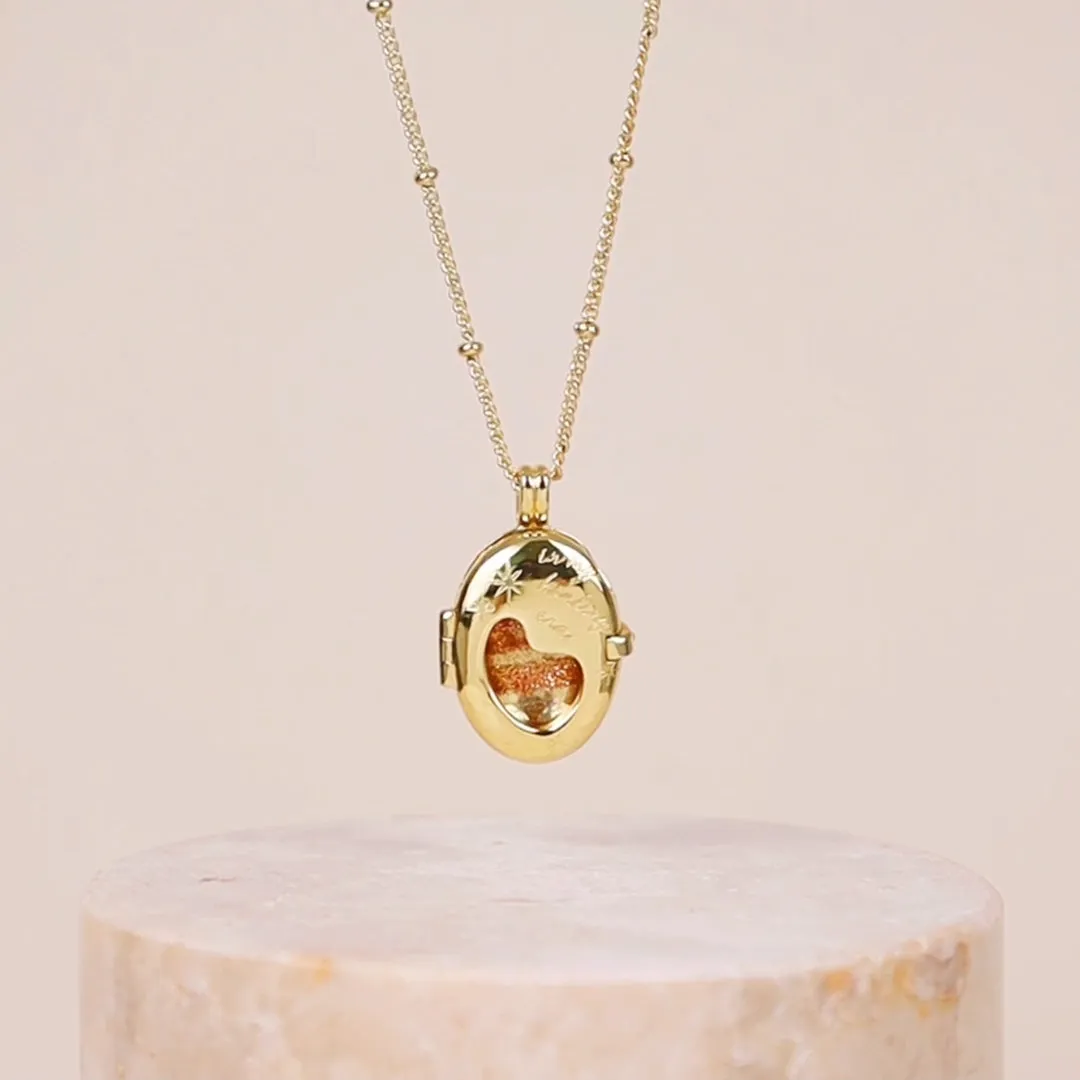 Healing Citrine Quartz Gold Locket Necklace sold by Wanderlust and Co product image thumbnail 3