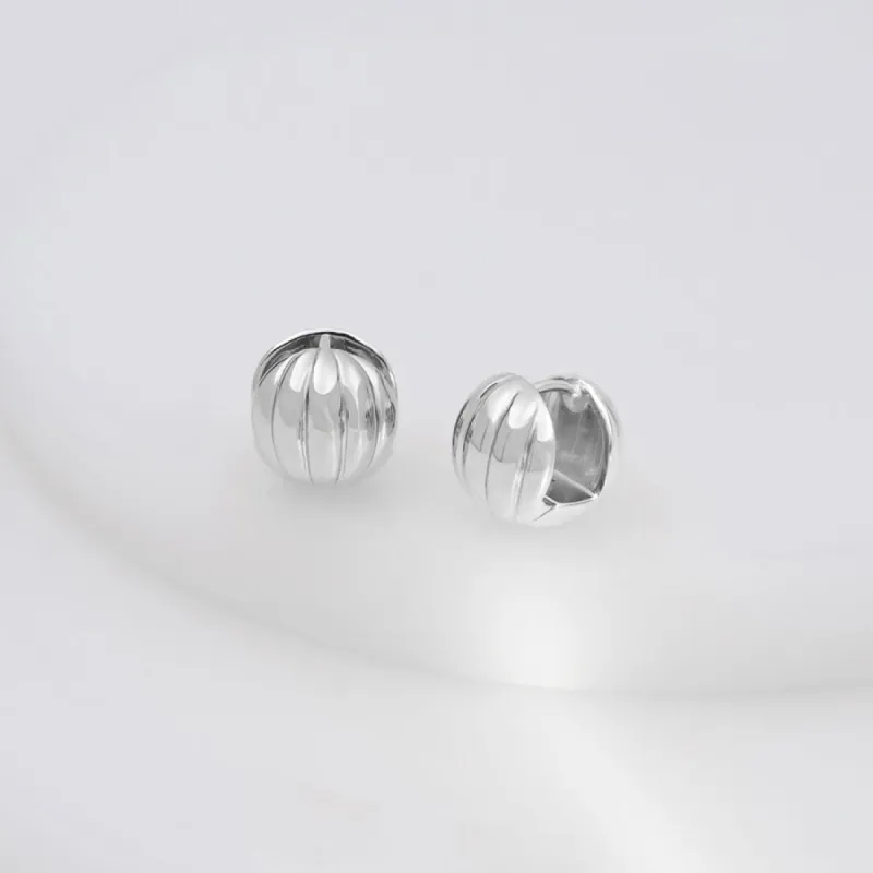 Dome Ripple Silver 11mm Earrings made by Wanderlust and Co