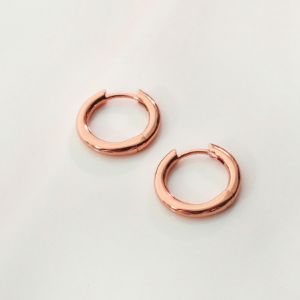 Classic Rose Gold 10mm Huggie Earrings sold by Wanderlust and Co